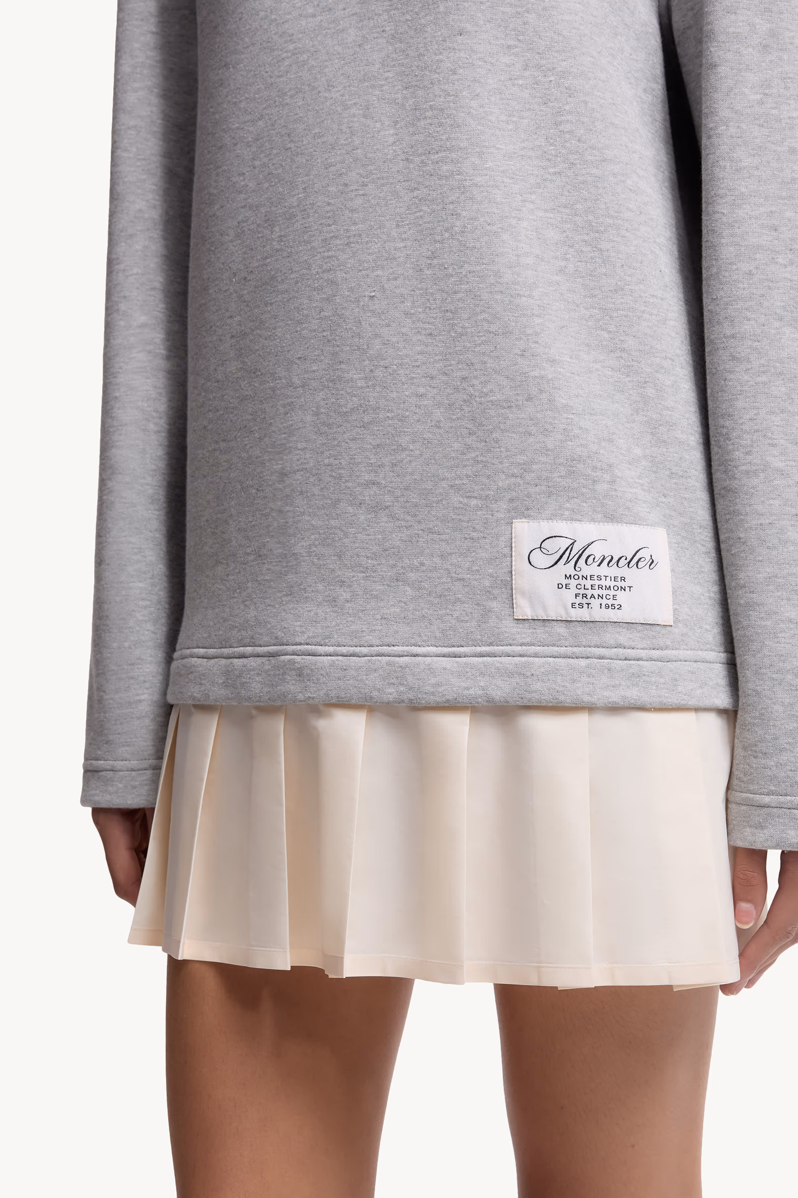 Pleated Cotton Blend Polo Dress Women Grey Moncler 6